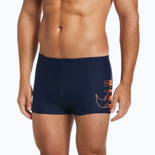 Bokserki kąpielowe męskie Nike Reflect Logo Square Leg granatowe NESSC583440