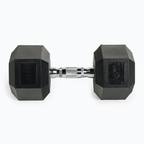 Ganteră cauciucată  XTREXO Hex HXD150 15 kg