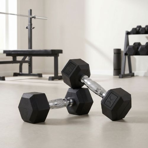 Ganteră cauciucată XTREXO Hex HXD25 2.5 kg