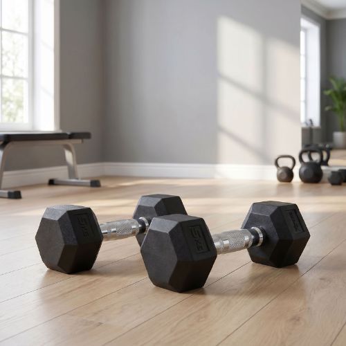 Ganteră cauciucată  XTREXO Hex HXD50 5 kg