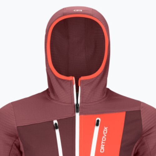Pulover de trekking pentru femei Ortovox Fleece Grid Hoody roșu 87201