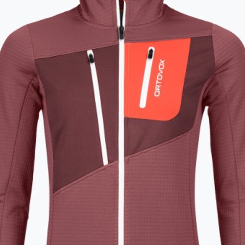 Pulover de trekking pentru femei Ortovox Fleece Grid Hoody roșu 87201