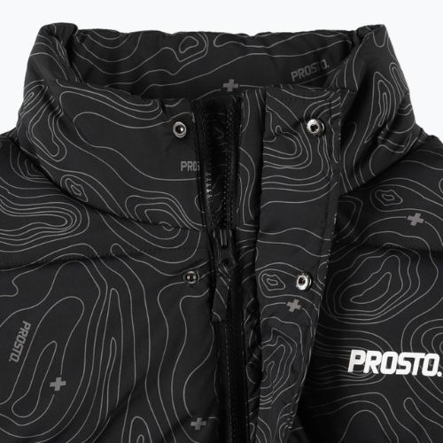 Geacă cu puf pentru bărbați PROSTO Puff Pattern neagră KL222MOUT1052