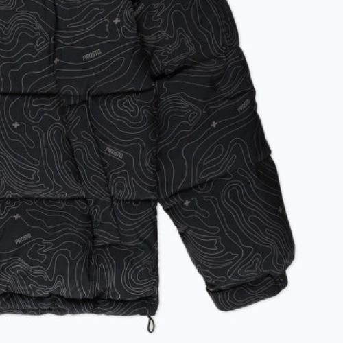 Geacă cu puf pentru bărbați PROSTO Puff Pattern neagră KL222MOUT1052
