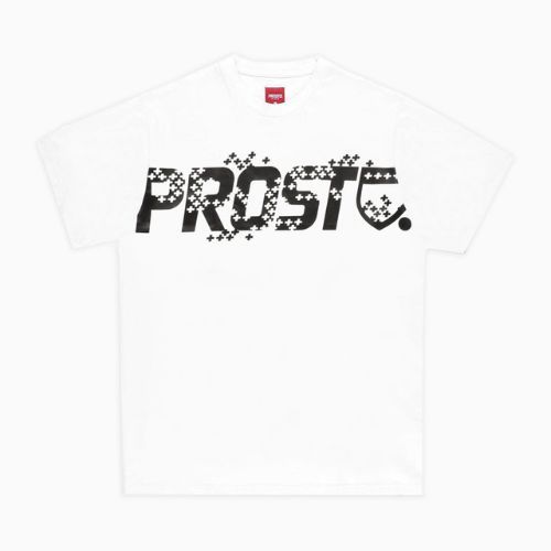 T-shirt pentru bărbați PROSTO Plusrain alb KL222MTEE2021
