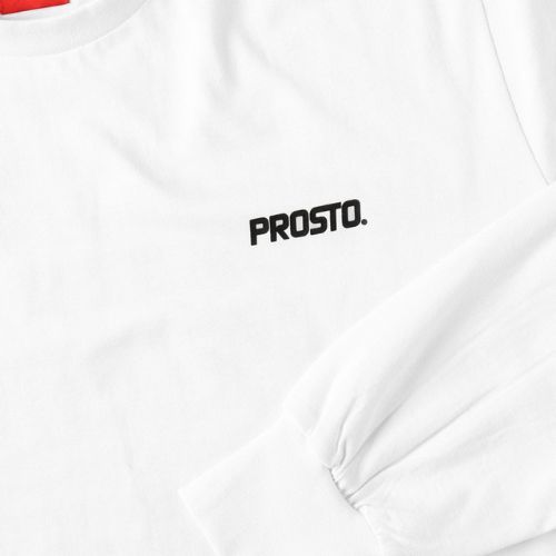 Tricou longsleeve pentru bărbați PROSTO Typeskur LS alb KL222MTEE2071