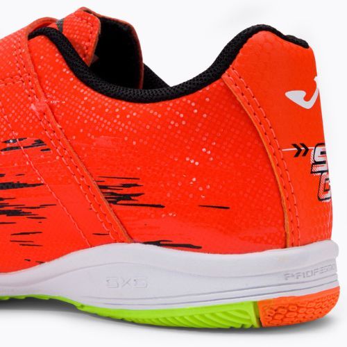 Joma Super Copa IN coral/verde fluor pentru copii ghete de fotbal pentru copii