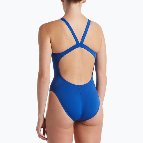 Costum de baie dintr-o singură piesă pentru femei Nike Hydrastrong Solid Fastback albastru NESSA001-494