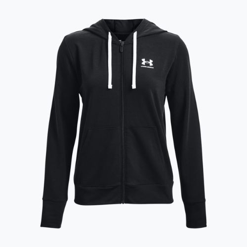 Tricou de antrenament pentru femei Under Armour Rival Terry Full Zip Hoodie negru 1369853