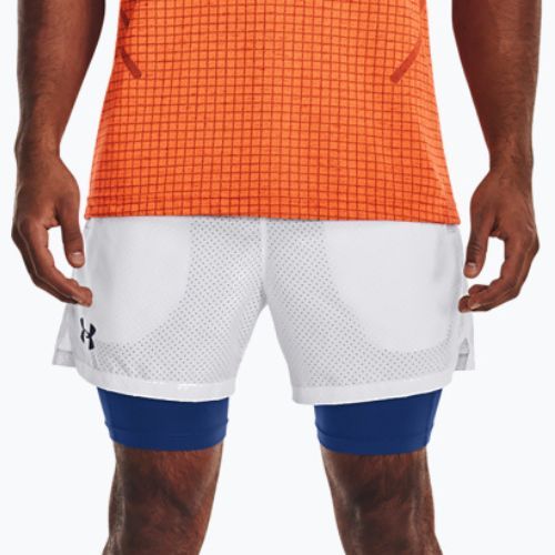 Pantaloni scurți de antrenament bărbați Under Armour Vanish Wvn 2In1 Vent Sts alb 1376783