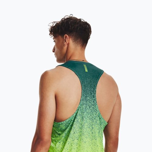 Bărbați Under Armour Rush Cicada Singlet tricou verde de alergare 1377314