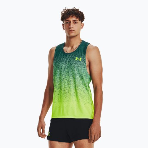 Bărbați Under Armour Rush Cicada Singlet tricou verde de alergare 1377314