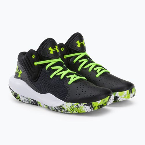 Under Armour Jet '21 pantofi de baschet pentru bărbați negru și alb 3024260