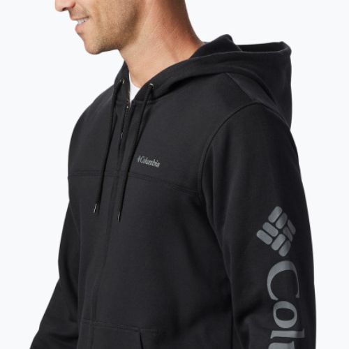 Bluză fleece pentru bărbați Columbia Logo Fleece Full Zip neagră 1889164010