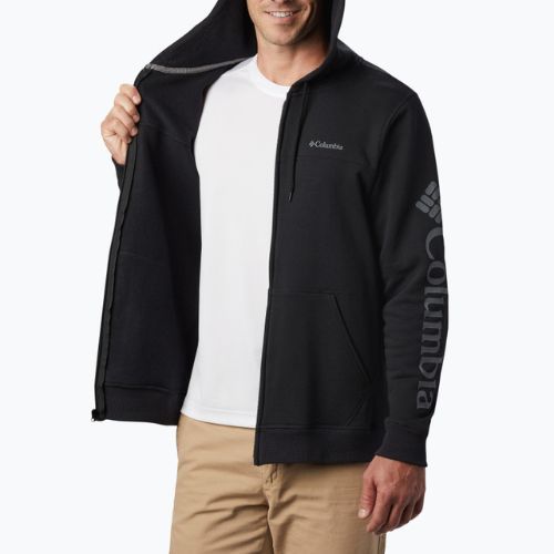 Bluză fleece pentru bărbați Columbia Logo Fleece Full Zip neagră 1889164010