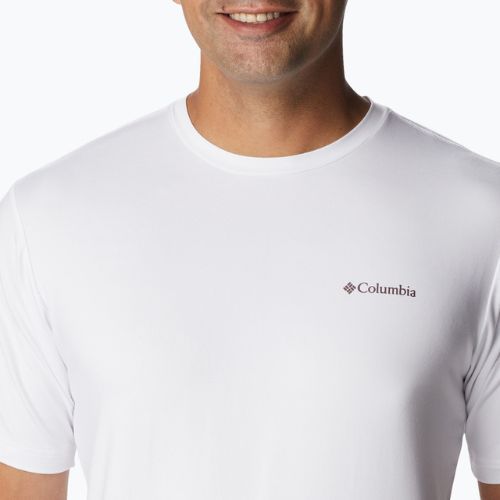 Tricou de trekking pentru bărbați Columbia Tech Trail Graphic alb 1930802
