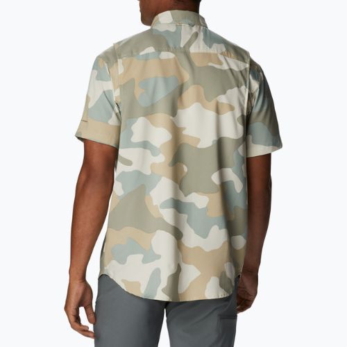 Tricou de trekking pentru bărbați Columbia Utilizer Printed Woven SS Niagara Mod Camo 1990825