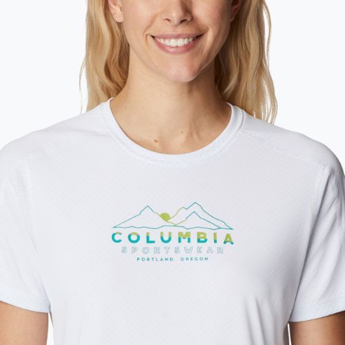 Cămașă de trekking Columbia pentru femei Zero Rules Graphic Crew alb 1991583101