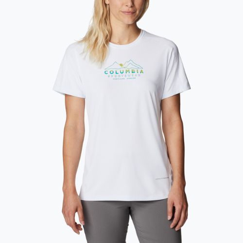 Cămașă de trekking Columbia pentru femei Zero Rules Graphic Crew alb 1991583101