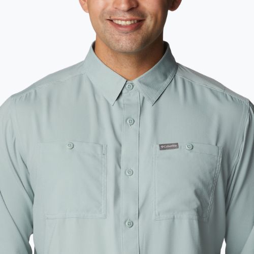 Tricou de trekking pentru bărbați Columbia Utilizer Woven LS albastru 1993325
