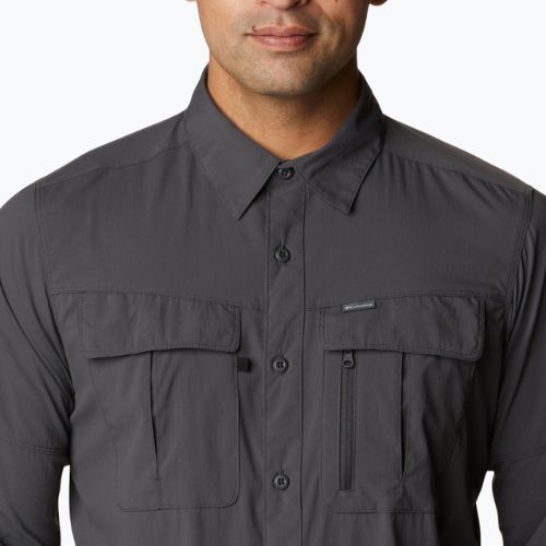 Tricou pentru bărbați Columbia Newton Ridge II LS gri-închis 2012971