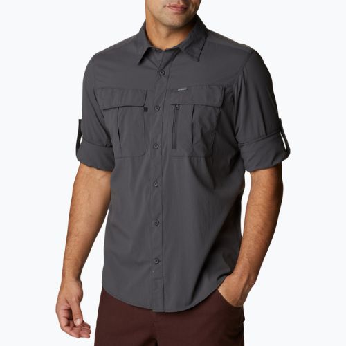 Tricou pentru bărbați Columbia Newton Ridge II LS gri-închis 2012971