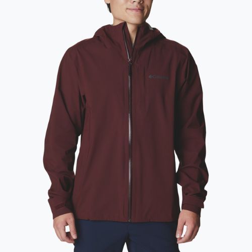 Geacă de ploaie cu membrană pentru bărbați Columbia Omni-Tech Ampli-Dry maroon 1932854