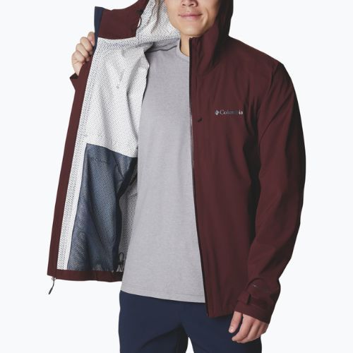 Geacă de ploaie cu membrană pentru bărbați Columbia Omni-Tech Ampli-Dry maroon 1932854