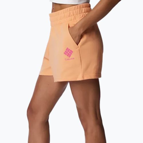 Pantaloni scurți de trekking Columbia Logo III French Terry pentru femei, portocaliu 2032881812