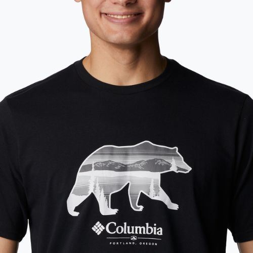 Tricou de trekking pentru bărbați Columbia Rockaway River Graphic negru 2036401