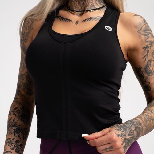 Maieu de antrenament pentru femei Gym Glamour Cu cordon Black 445