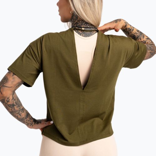 Tricou de antrenament pentru femei Gym Glamour V Khaki 423