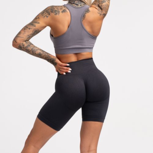 Pantaloni scurți de antrenament pentru femei Gym Glamour Flexible Anthracite 435