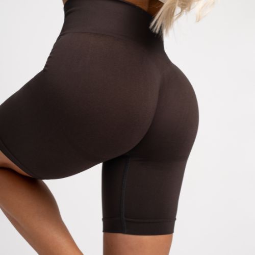 Pantaloni scurți de antrenament pentru femei Gym Glamour Flexible Brownie 434