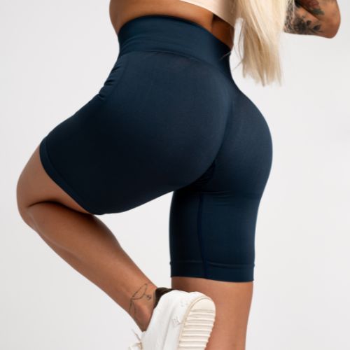Pantaloni scurți de antrenament pentru femei Gym Glamour Flexible Dark Sea 437