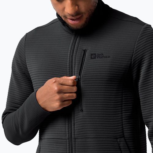Bluză de trekking pentru bărbați Jack Wolfskin Modesto neagră 1706483