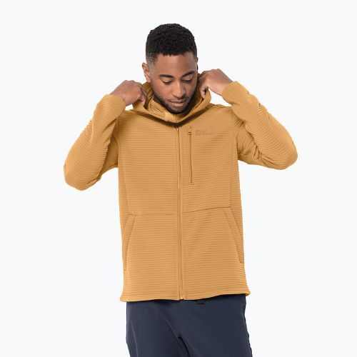 Bluză de trekking pentru bărbați Jack Wolfskin Modesto Hooded galbenă 1706493