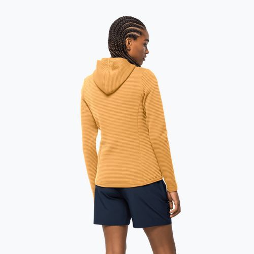 Bluză de trekking pentru femei Jack Wolfskin Modesto Hooded galbenă 1706254
