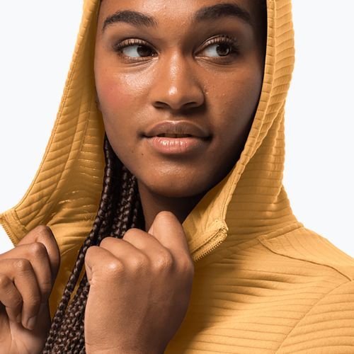 Bluză de trekking pentru femei Jack Wolfskin Modesto Hooded galbenă 1706254