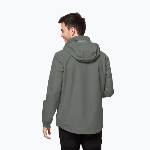Jack Wolfskin jachetă de ploaie Stormy Point 2L pentru bărbați, verde 1111142