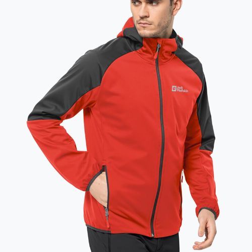 Jack Wolfskin jachetă softshell pentru bărbați Feldberg Hoody roșu 1306922