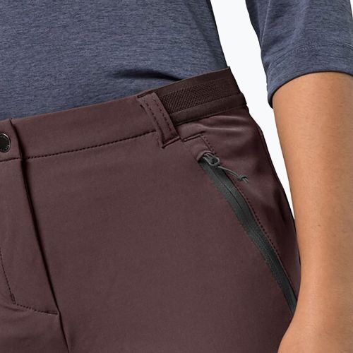 Jack Wolfskin pantaloni de damă din softshell Geigelstein Slim burgundy 1507741