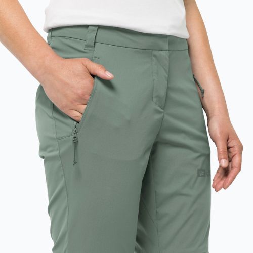 Pantaloni softshell pentru femei Jack Wolfskin Glastal Zip Off verde 1508151_4151_042