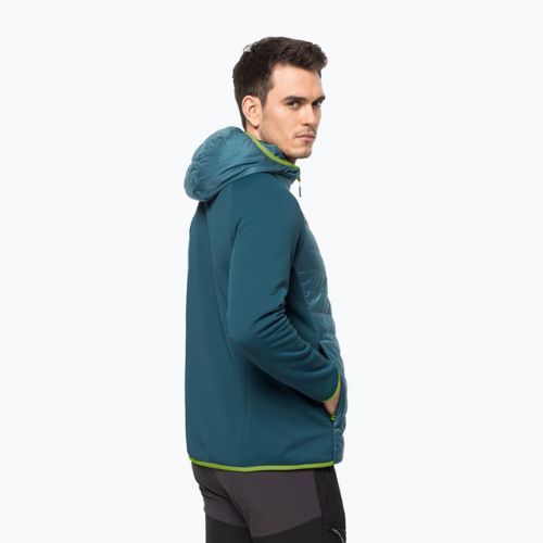 Geacă hibrid pentru bărbați Jack Wolfskin Routeburn Pro Hybrid albastră 1710511