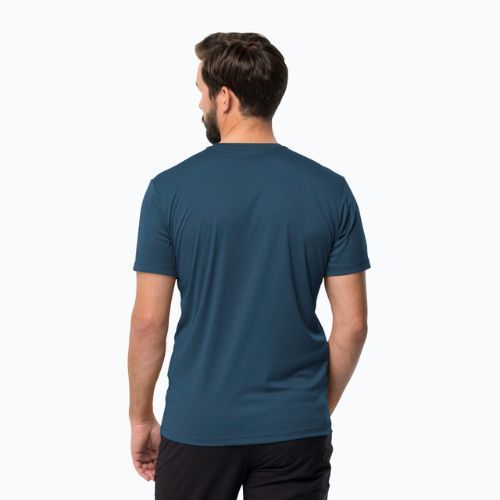 Tricou de trekking pentru bărbați Jack Wolfskin Tech bleumarin 1807072