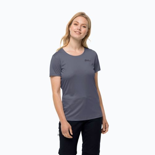 Tricou de trekking pentru femei Jack Wolfskin Tech gri 1807122