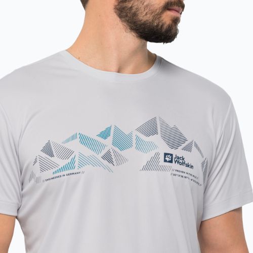 Tricou de trekking pentru bărbați Jack Wolfskin Peak Graphic alb 1807183