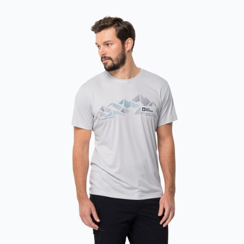 Tricou de trekking pentru bărbați Jack Wolfskin Peak Graphic alb 1807183