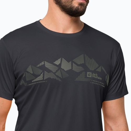Tricou de trekking pentru bărbați Jack Wolfskin Peak Graphic negru 1807183
