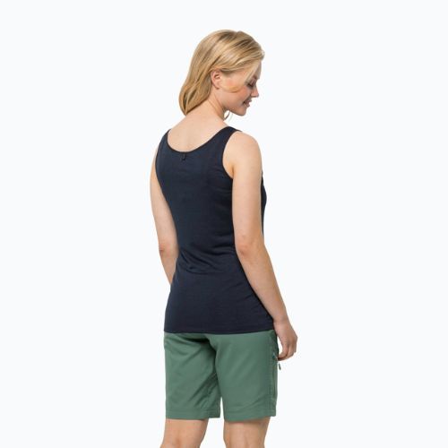 Tricou de trekking pentru femei Jack Wolfskin Pack & Go Tank bleumarin 1807283